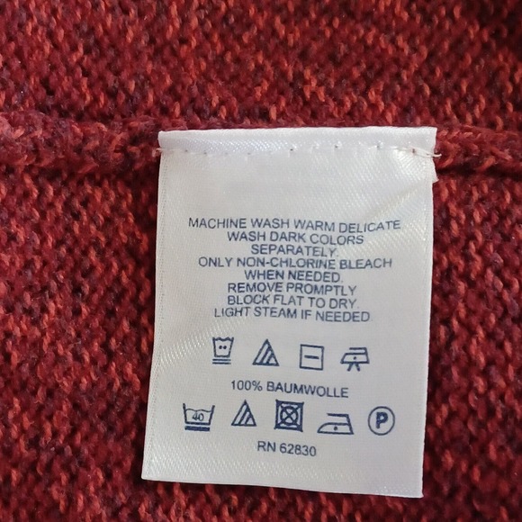 Lands End Mens XL DRIFTER Cotton Crew Neck Pullover Sweater Marled Red Cranberry - Picture 6 of 7